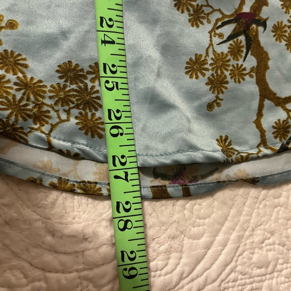 Natori Garden Melody Satin V Neck Blue & Burnt Umber Floral PJ Set, size XL - Picture 5 of 12